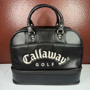 Callaway Golf Bag Leather Embroidered Zip Bottom Shoe Carrier Overnight Travel